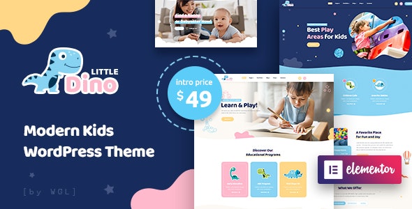 Littledino - Modern Kids WordPress Theme دانلود قالب وردپرس Littledino - پوسته مدرن و حرفه ای کودکان وردپرس