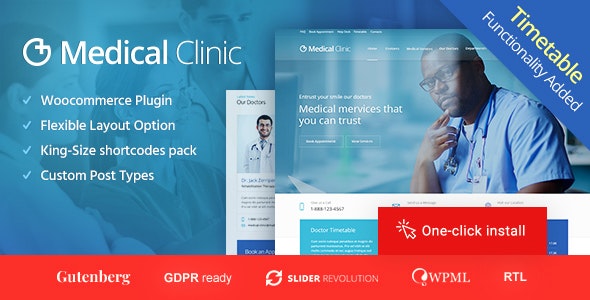 دانلود قالب وردپرس Medical Clinic - پوسته پزشکی و بیمارستان وردپرس