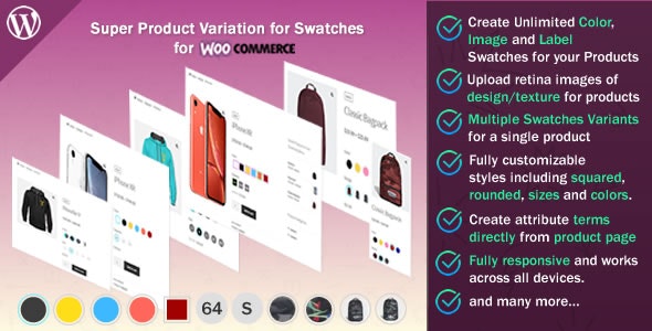 دانلود افزونه ووکامرس Super Product Variation Swatches