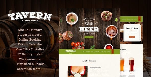 دانلود قالب وردپرس Tavern - پوسته رستوران حرفه ای و واکنش گرا وردپرس