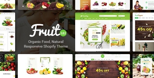 دانلود قالب فروشگاهی Fruit Shop - قالب فروشگاه مواد غذایی و ارگانیک شاپیفای