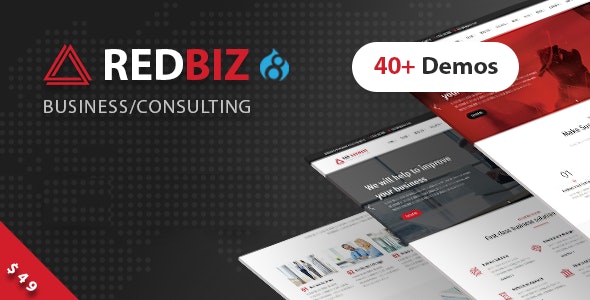 دانلود قالب دروپال RedBiz - قالب شرکتی و کسب و کار دروپال