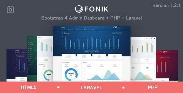 دانلود قالب سایت Fonik - قالب بوت استرپ مدیریت و داشبورد حرفه ای