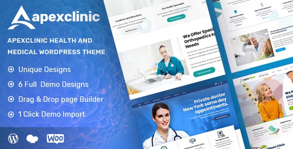 دانلود قالب وردپرس ApexClinic - پوسته پزشکی و کلینیک حرفه ای وردپرس