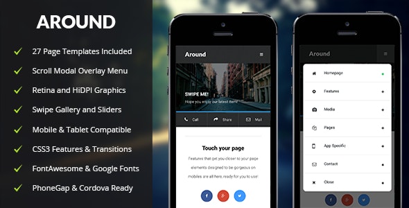 دانلود قالب موبایل Around Mobile - قالب موبایل واکنش گرا و حرفه ای HTML