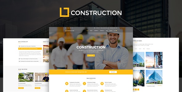 دانلود قالب وردپرس Construction - پوسته ساخت و ساز و معماری وردپرس