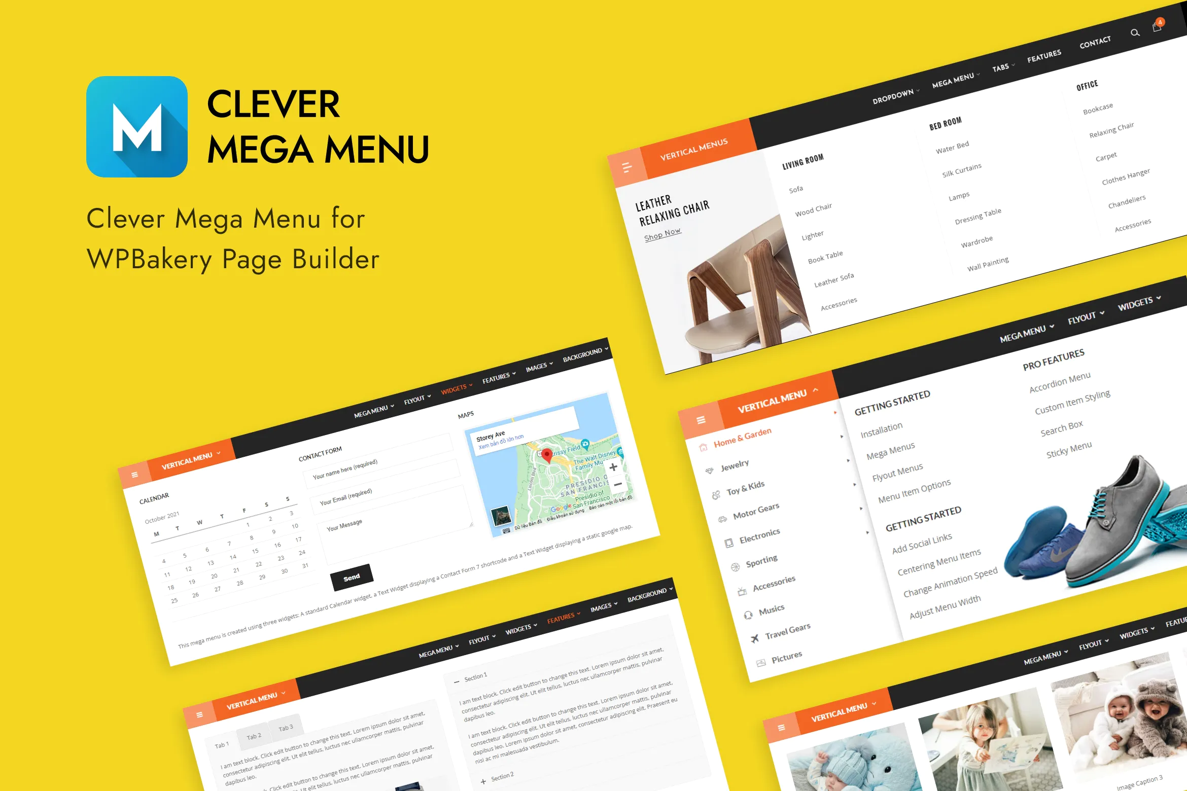 دانلود افزونه وردپرس Clever Mega Menu - مگامنو حرفه ای صفحه ساز WPBakery
