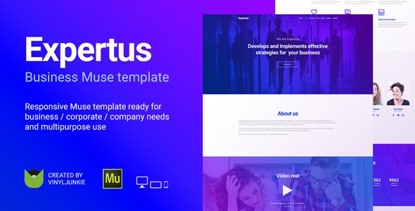 دانلود قالب میوز Expertus - قالب شرکتی و کسب و کار Adobe Muse