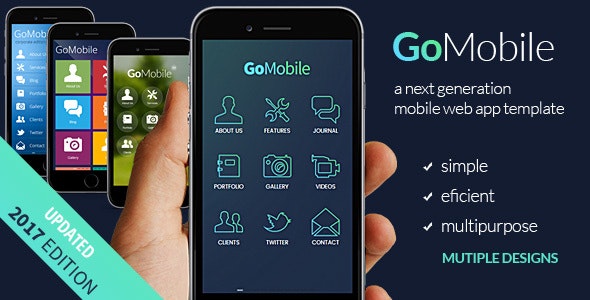 دانلود قالب موبایل Go Mobile - قالب موبایل واکنش گرا و حرفه ای HTML