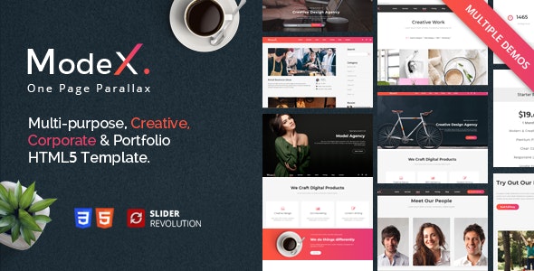 دانلود قالب سایت Modex - قالب تک صفحه ای پارالاکس حرفه ای HTML