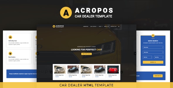 دانلود قالب سایت Acropos - قالب خرید و فروش ماشین و خودرو HTML