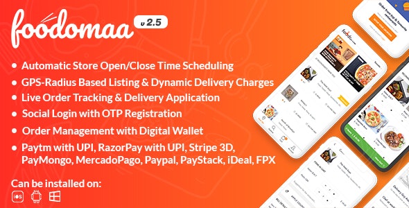 دانلود اسکریپت Foodomaa - مدیریت حرفه ای رستوران و فست فود چند منظوره