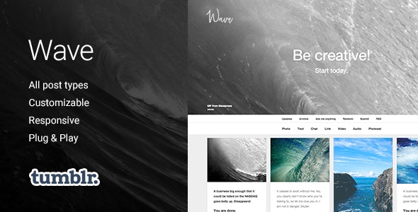 دانلود قالب وبلاگ و نمونه کار واکنش گرا Wave - قالب حرفه ای Tumblr