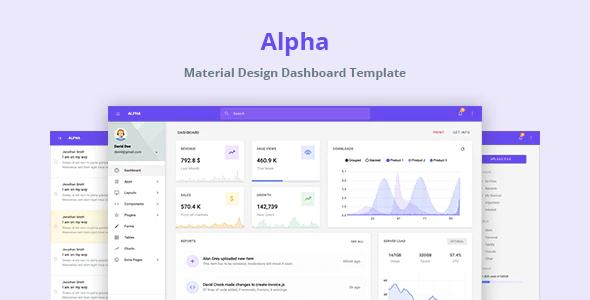 دانلود قالب مدیریت Alpha - قالب مدیریت و داشبورد حرفه ای