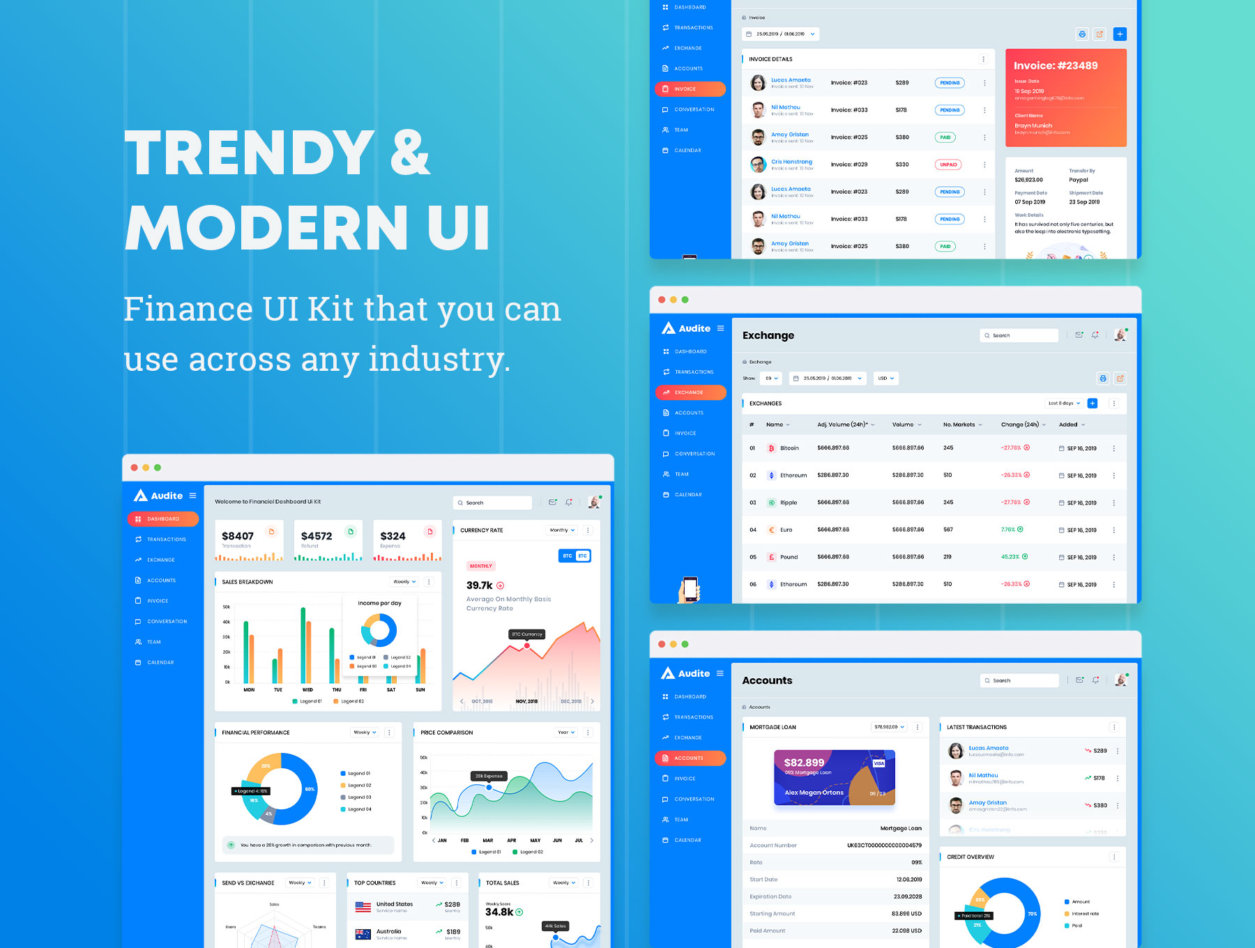 دانلود UI Kit مدیریت Audite