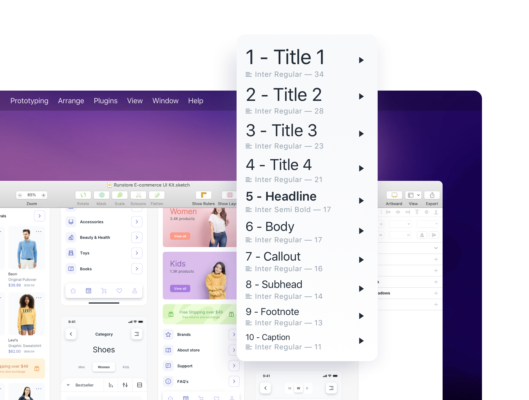 دانلود UI Kit اپلیکیشن موبایل فروشگاهی