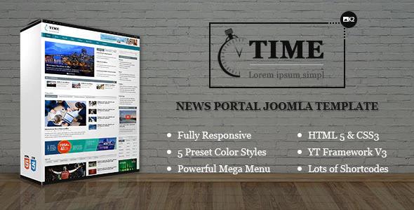 دانلود قالب جوملا Time - قالب پورتال خبری حرفه ای جوملا