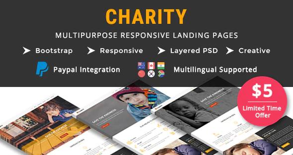 دانلود قالب سایت CHARITY - قالب چند منظوره و ریسپانسیو HTML