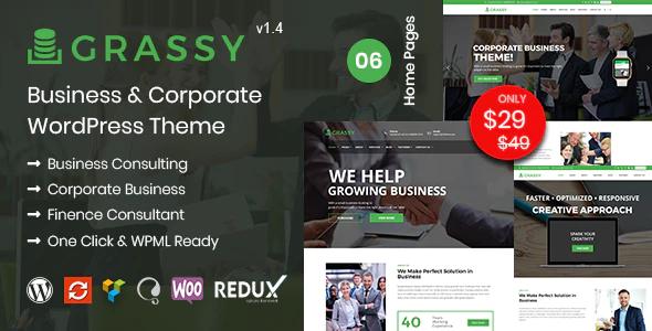 دانلود قالب وردپرس Grassy - پوسته کسب و کار و شرکتی HTML
