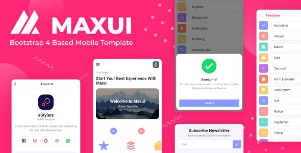 دانلود قالب موبایل Maxui - قالب چند منظوره و حرفه ای بوت استرپ 4