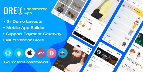 دانلود سورس اپلیکیشن iOS و اندروید Oreo Fashion برای ووکامرس