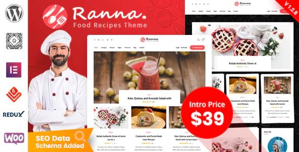 دانلود قالب وردپرس Ranna - پوسته وبلاگی غذا و دستور آشپزی وردپرس
