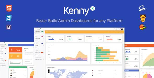 دانلود قالب سایت Kenny - قالب مدیریت و داشبورد حرفه ای HTML