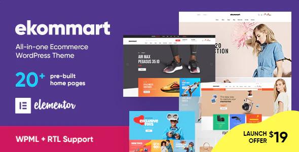 دانلود قالب وردپرس ekommart - پوسته فروشگاهی چند منظوره و حرفه ای ووکامرس