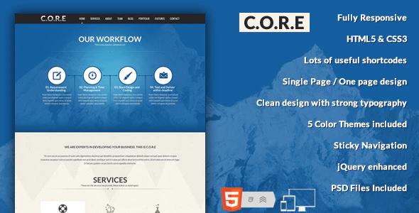 دانلود قالب سایت Core - قالب HTML5 تک صفحه ای و واکنش گرا