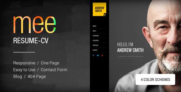 دانلود قالب سایت MEE - قالب رزومه و نمونه کار شخصی HTML