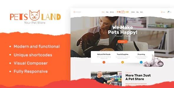 دانلود قالب وردپرس Pets Land - پوسته دامپزشکی و فروشگاه حیوانات خانگی