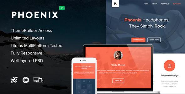 دانلود قالب Phoenix - قالب ایمیل واکنش گرا و حرفه ای HTML