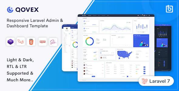 دانلود قالب سایت Qovex - قالب مدیریت و داشبورد لاراول