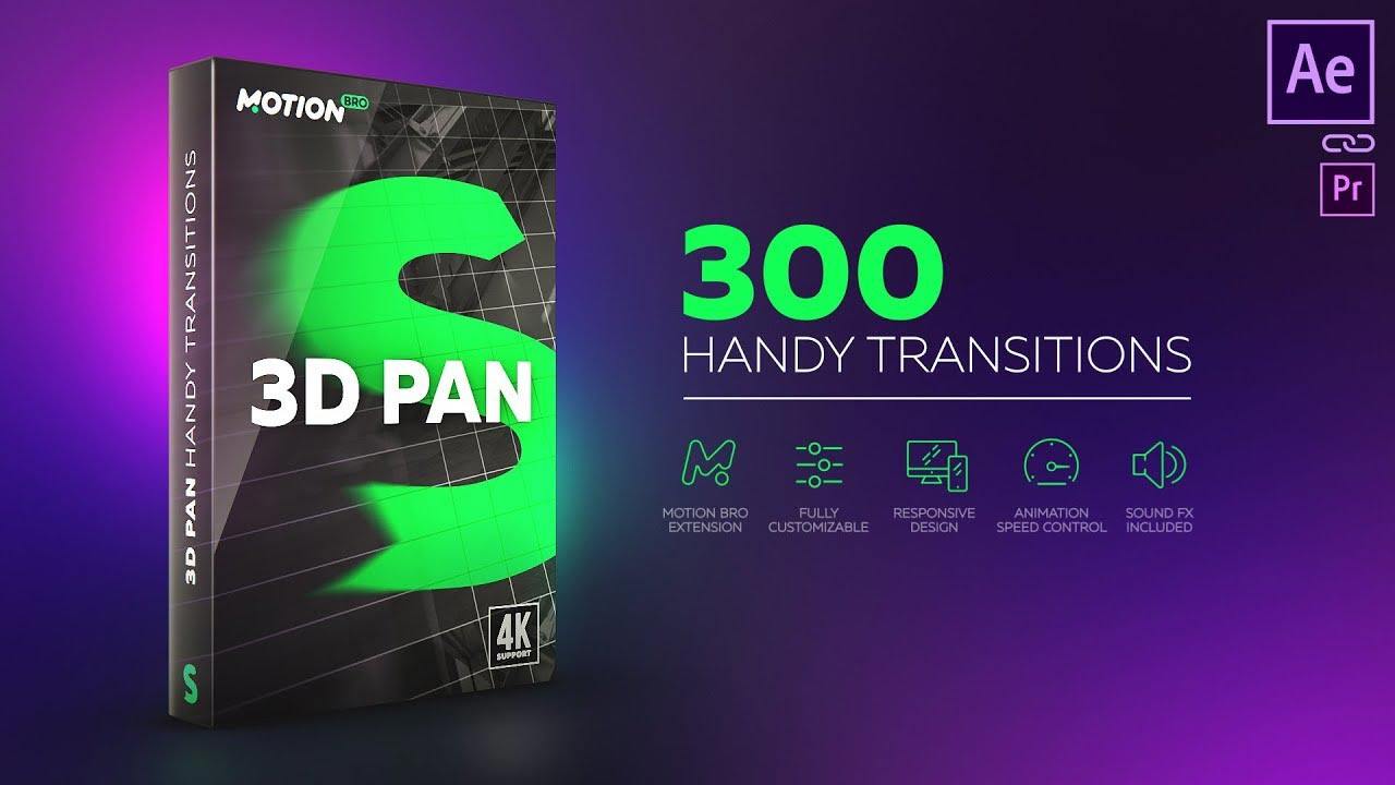 دانلود پلاگین تجاری و حرفه ای افترافکت 3D Pan Transitions