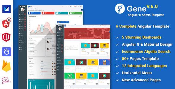 دانلود قالب سایت Gene - قالب مدیریت و داشبورد Angular 8