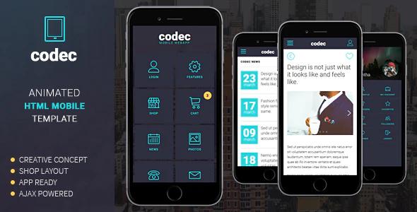 دانلود قالب موبایل Codec - قالب موبایل مدرن و ریسپانسیو HTML