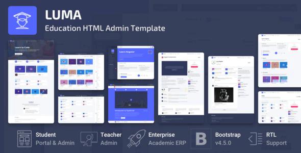 دانلود قالب مدیریت Luma - قالب مدیریت و آموزشی HTML