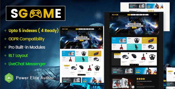 دانلود قالب اپن کارت SGame - قالب فروشگاهی کنسول بازی و گیمینگ