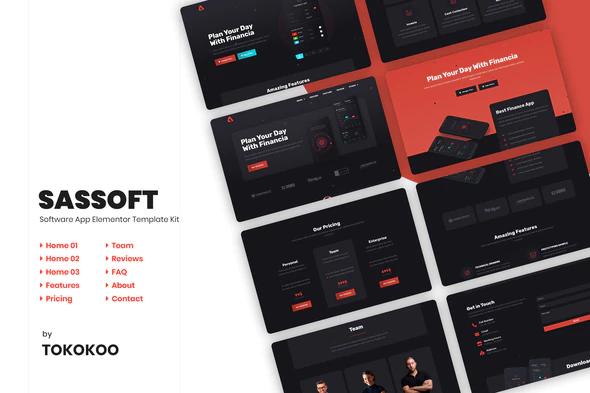دانلود قالب المنتور Sassoft - پوسته معرفی اپلیکیشن وردپرس