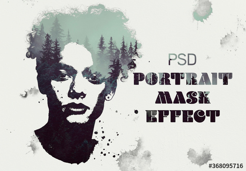 دانلود فایل لایه باز Stamp Portrait Double Exposure Mockup