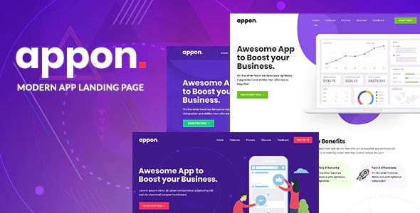 دانلود قالب وردپرس Appon - پوسته معرفی اپلیکیشن و صفحه فرود وردپرس