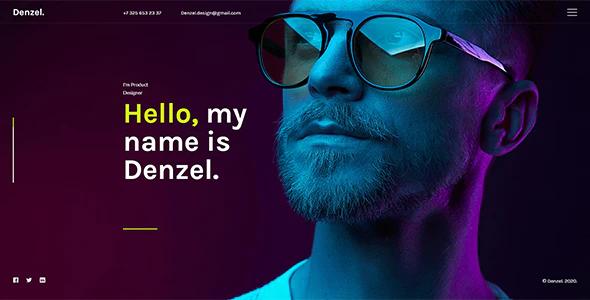 دانلود قالب سایت Denzel - قالب تک صفحه ای رزومه شخصی HTML