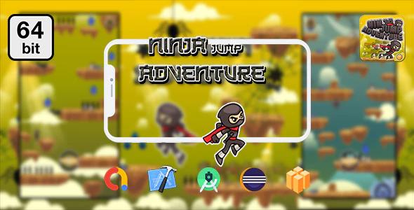 دانلود سورس اپلیکیشن اندروید Ninja Jump Adventure - بازی نینجا جامپ اندروید
