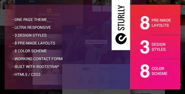 دانلود قالب سایت Sturlly - قالب چند منظوره و تک صفحه ای HTML5