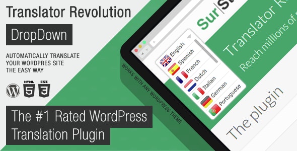 دانلود افزونه وردپرس Ajax Translator Revolution DropDown