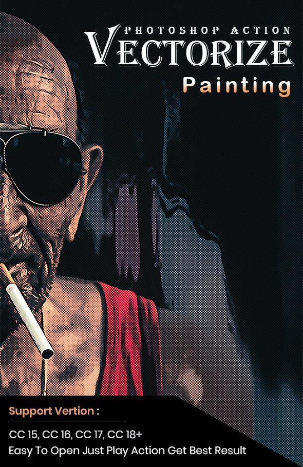 دانلود اکشن فتوشاپ Vectorize Painting