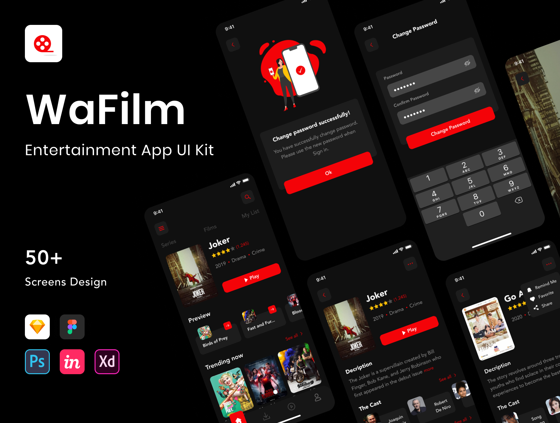 دانلود UI Kit اپلیکیشن موبایل فیلم و سریال WaFilm
