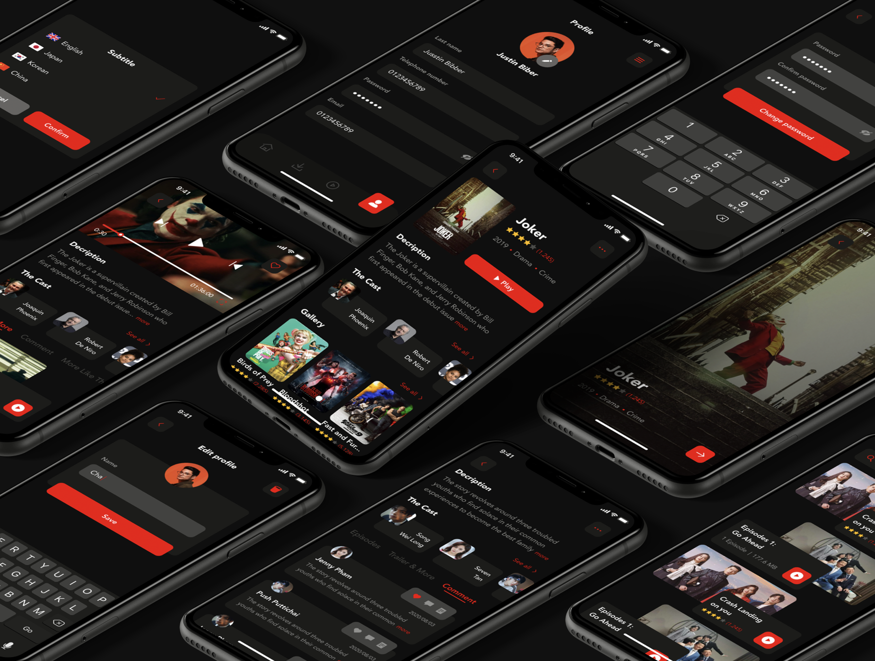 دانلود UI Kit اپلیکیشن موبایل فیلم و سریال WaFilm