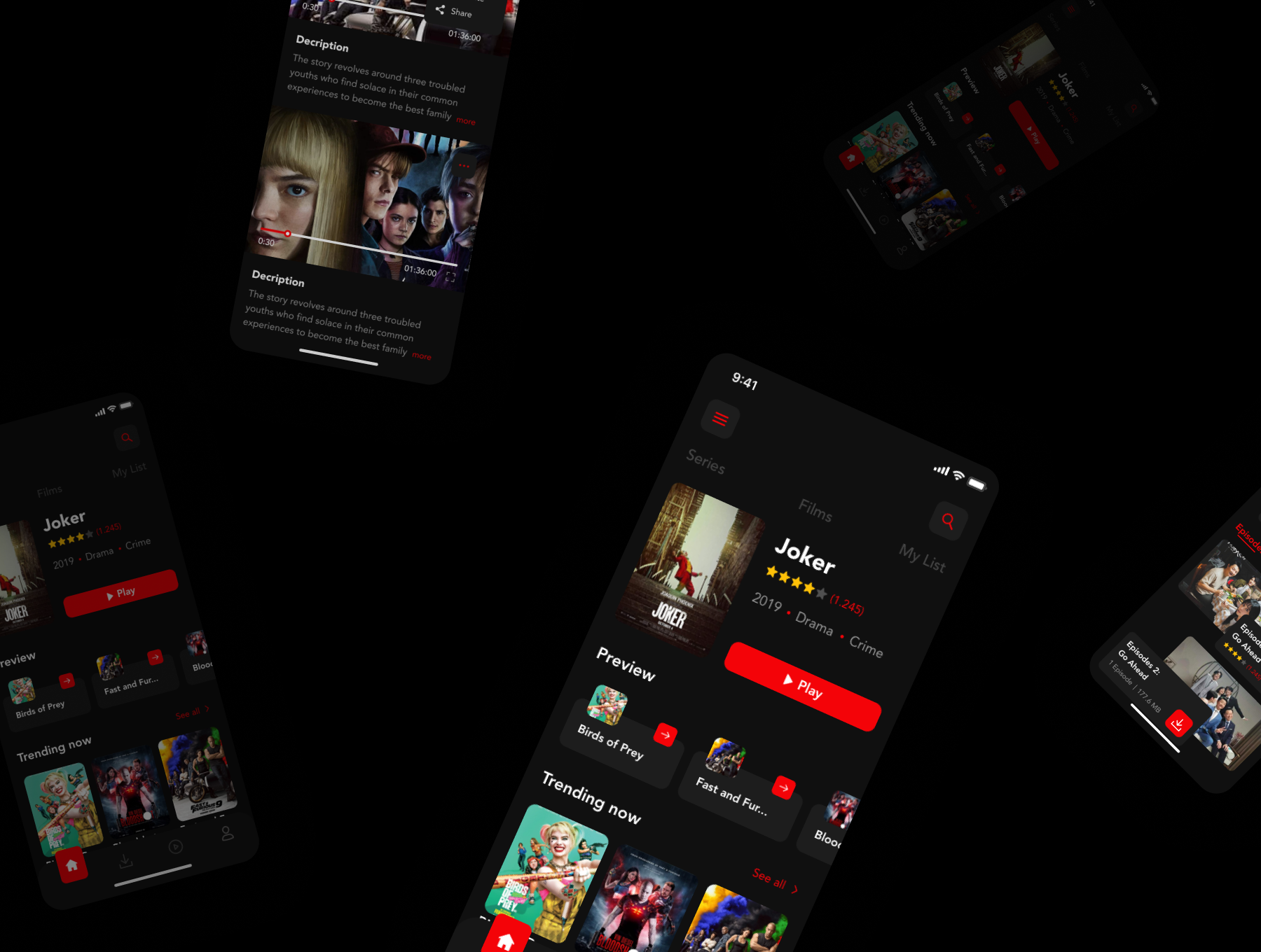 دانلود UI Kit اپلیکیشن موبایل فیلم و سریال WaFilm