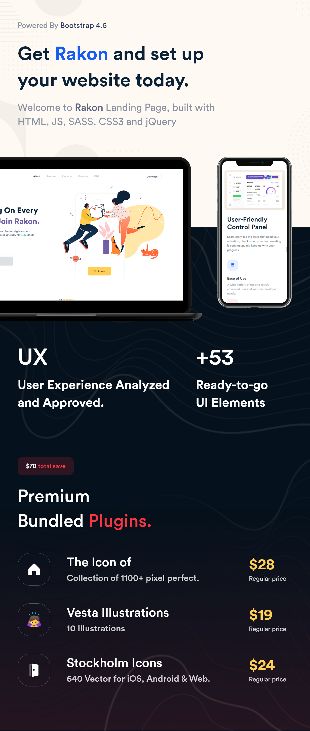 Rakon - Creative Multi-Purpose Landing Page HTML5 Template (RTL Supported) - 1